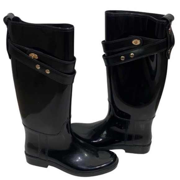 Coach Shoes - Coach - Black Rubber Turnlock Rainboots - 8